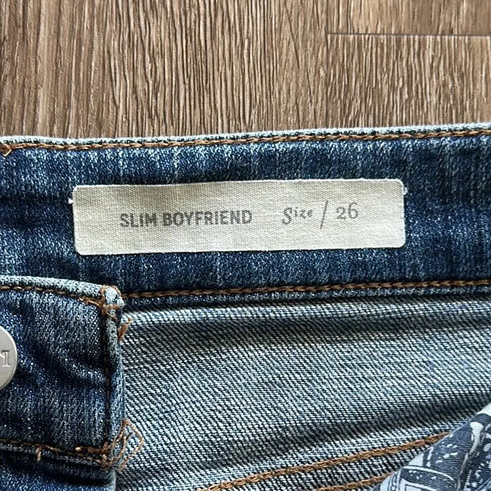 Anthropologie Pilcro Mid-Rise Slim Boyfriend Denim Shorts Size 26 - Picture 3 of 6
